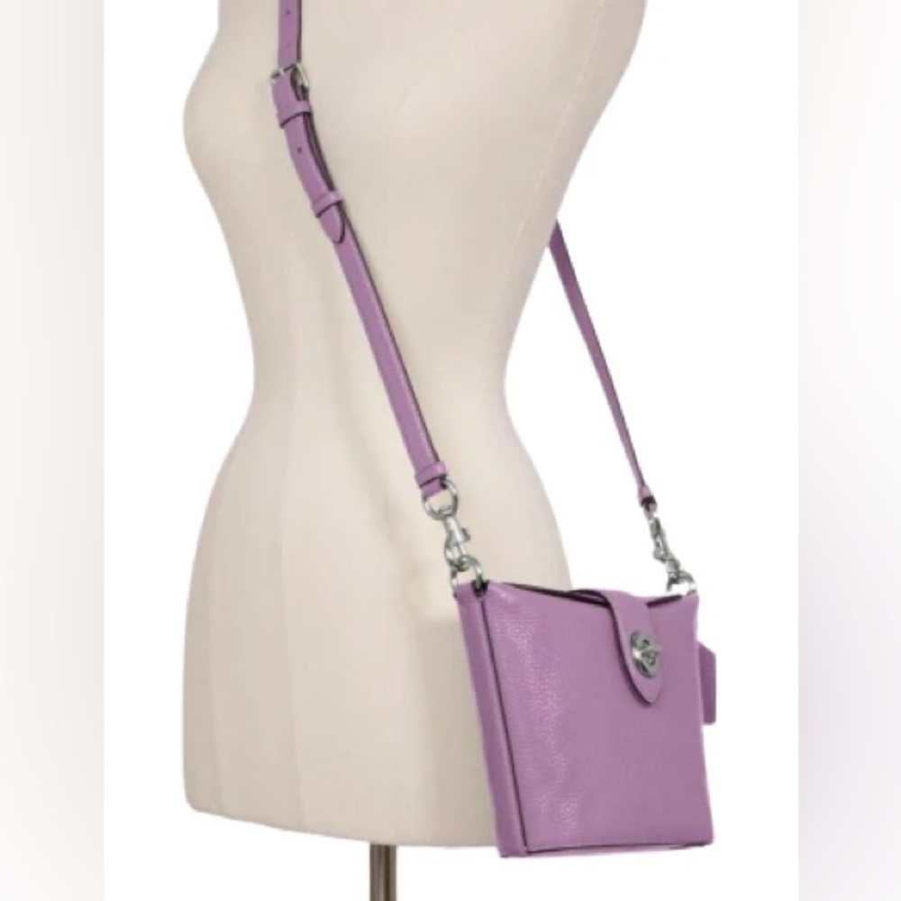 RARE Coach Addie Lavender Leather Crossbody  Bag small - Picture 2 of 15